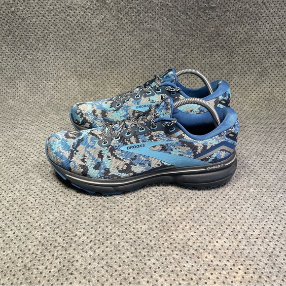Brooks Shoes - Brooks Ghost 15 Blue Camo Running Shoes Size 10 Women’s.